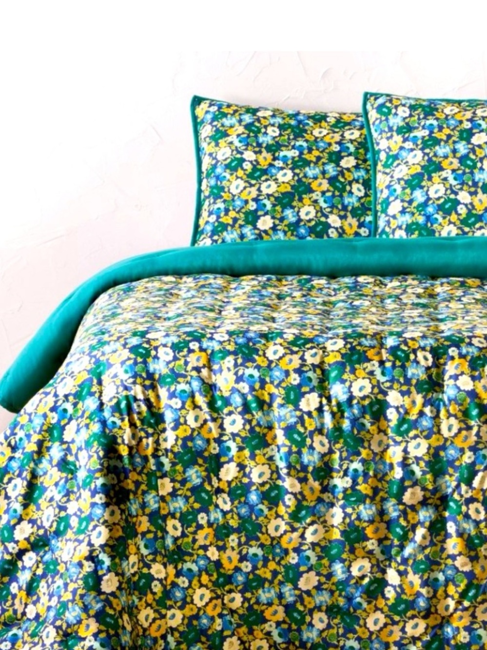 JUNGALOW X OPALHOUSE NWT floral quilt set -twin -blue/grn